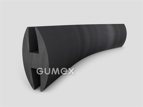 "H" Gummiprofil, 33,4x16/6/6mm, 70°ShA, EPDM, -40°C/+100°C, schwarz, 